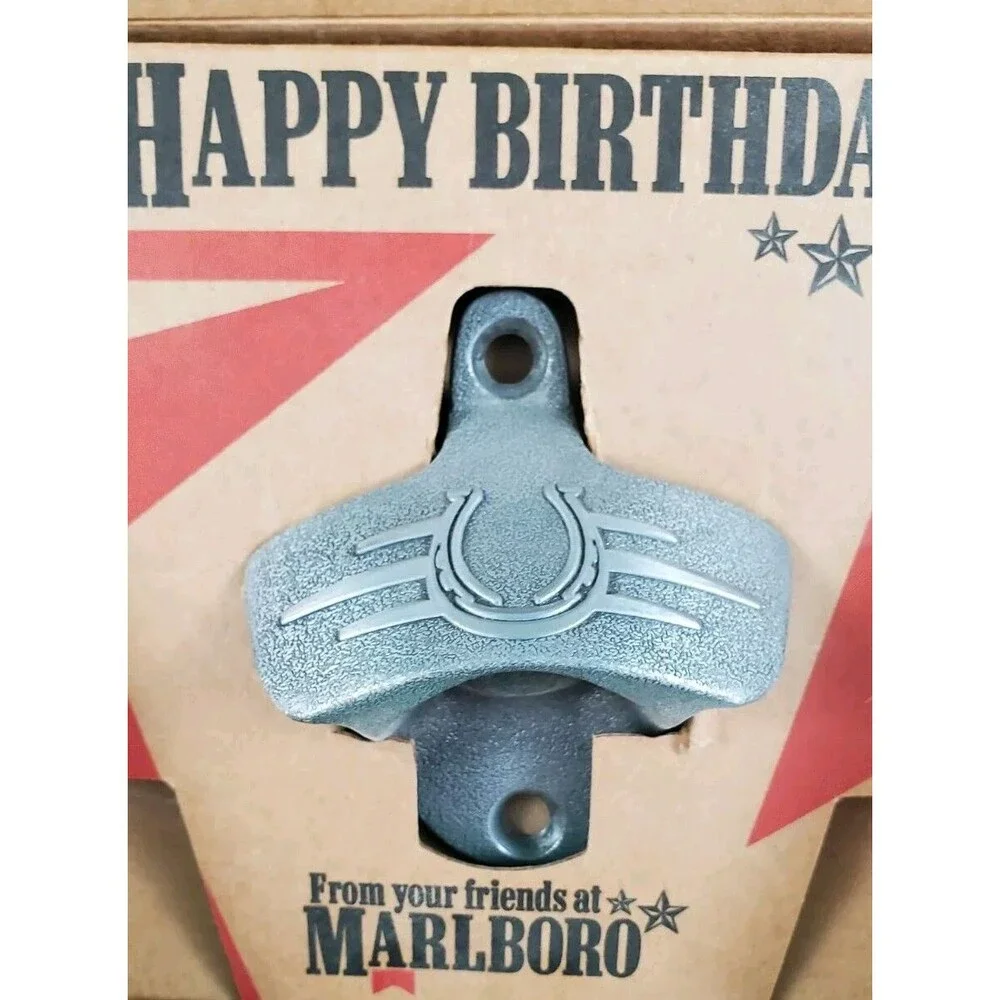 Marlboro Wall Mount Metal Bottle Opener Lucky Horseshoe New In Box 2010